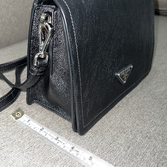 Prada Glace Calf Pattina Leather Crossbody-Color:Nero-Authentic-EUC - Picture 13 of 14